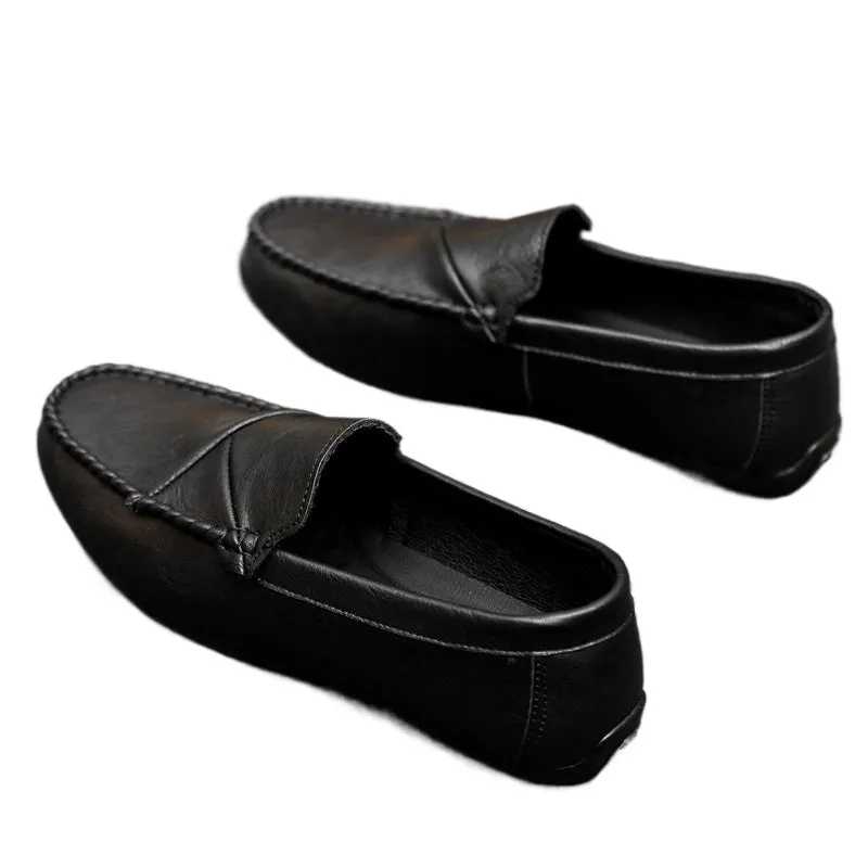 Light men's shoes Men's loafers Doudou shoes Men's boys Driving formal clothes Wedding groom Trend thick bottom Go to work Non-slip