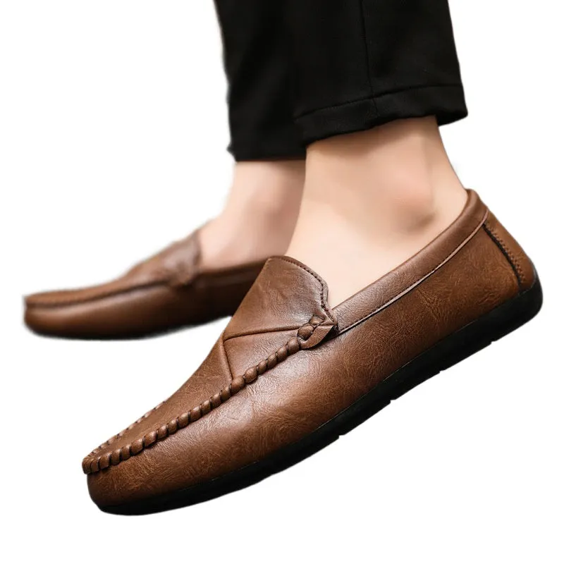 Light men's shoes Men's loafers Doudou shoes Men's boys Driving formal clothes Wedding groom Trend thick bottom Go to work Non-slip