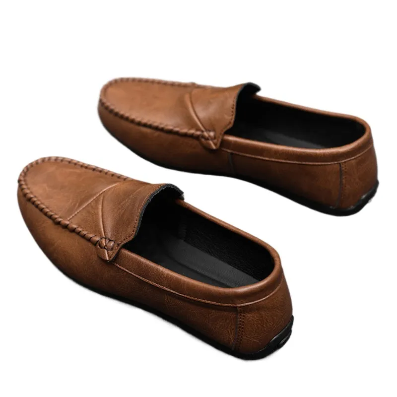 Light men's shoes Men's loafers Doudou shoes Men's boys Driving formal clothes Wedding groom Trend thick bottom Go to work Non-slip