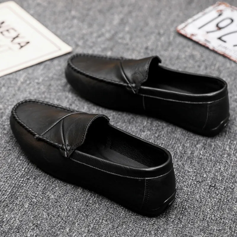Light men's shoes Men's loafers Doudou shoes Men's boys Driving formal clothes Wedding groom Trend thick bottom Go to work Non-slip