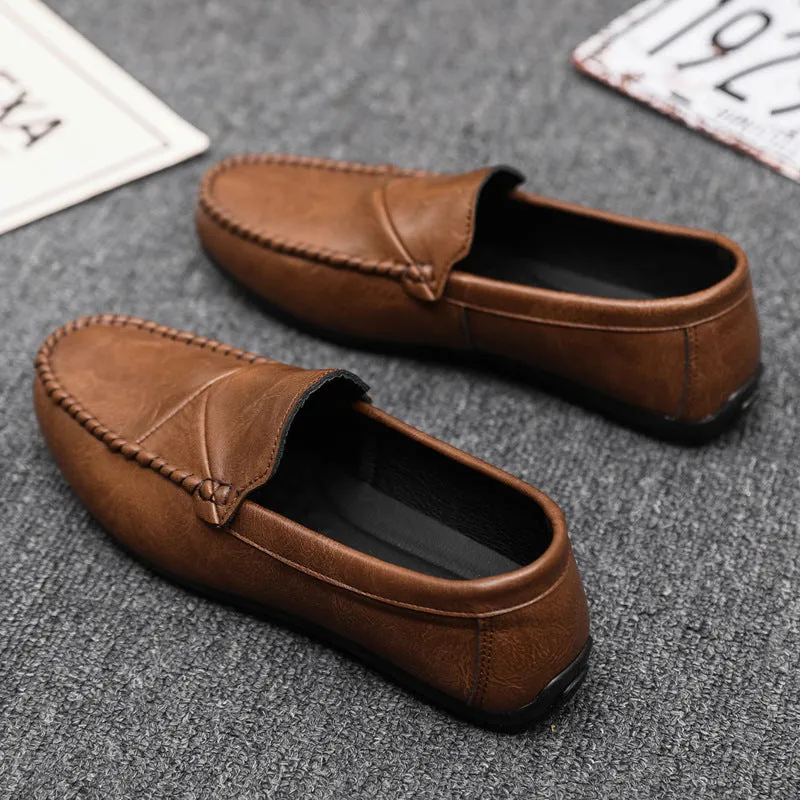 Light men's shoes Men's loafers Doudou shoes Men's boys Driving formal clothes Wedding groom Trend thick bottom Go to work Non-slip