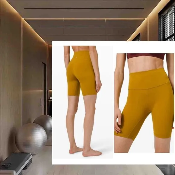 Lululemon Align Super High Rise Short 10&quot;‎ Gold Spice size 4 NWT