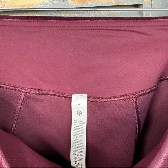 Lululemon Scuba High-Rise Mini Skirt *Velvet Garnet Sz M NWT