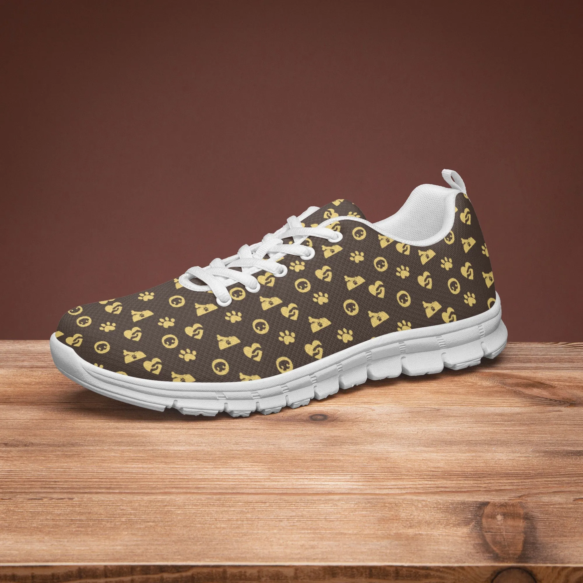Luxury Paw Print Sneakers for Men Women, Running Shoes For Dog Lovers