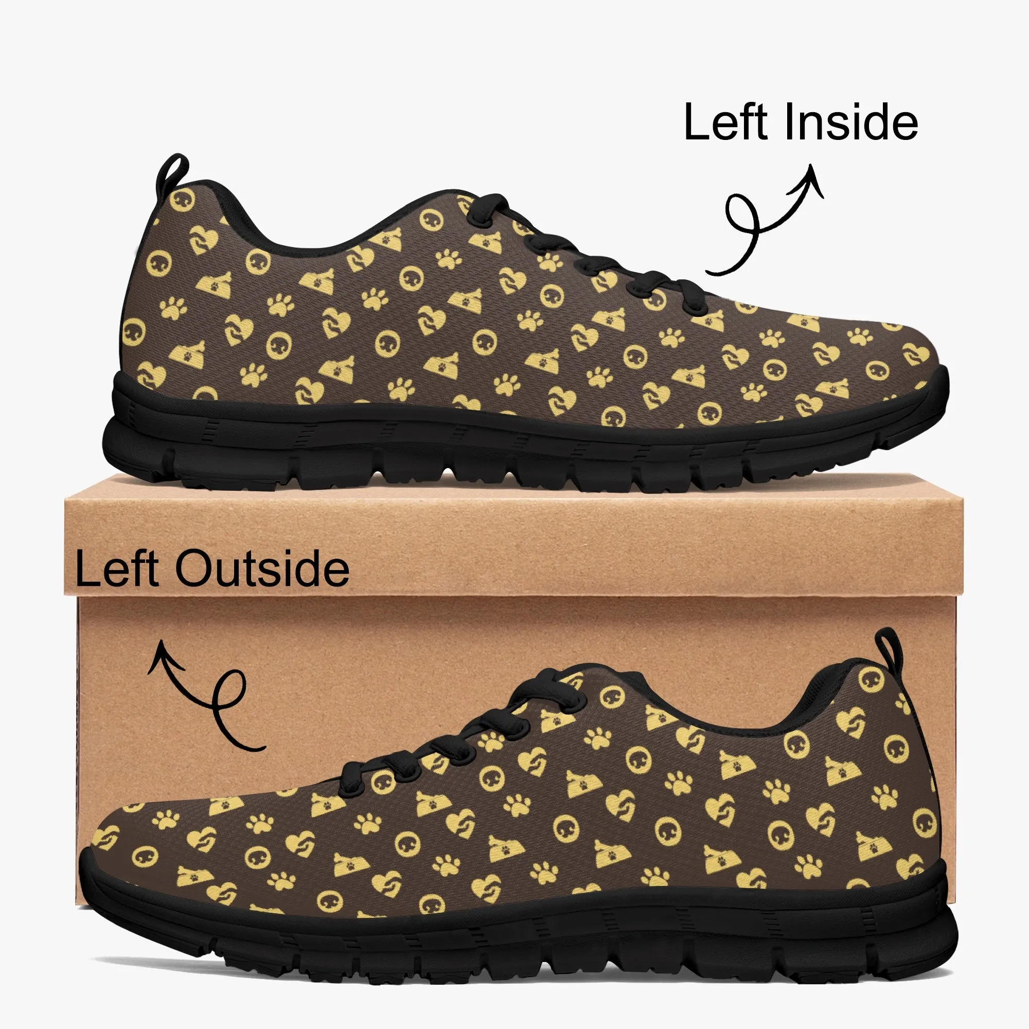 Luxury Paw Print Sneakers for Men Women, Running Shoes For Dog Lovers