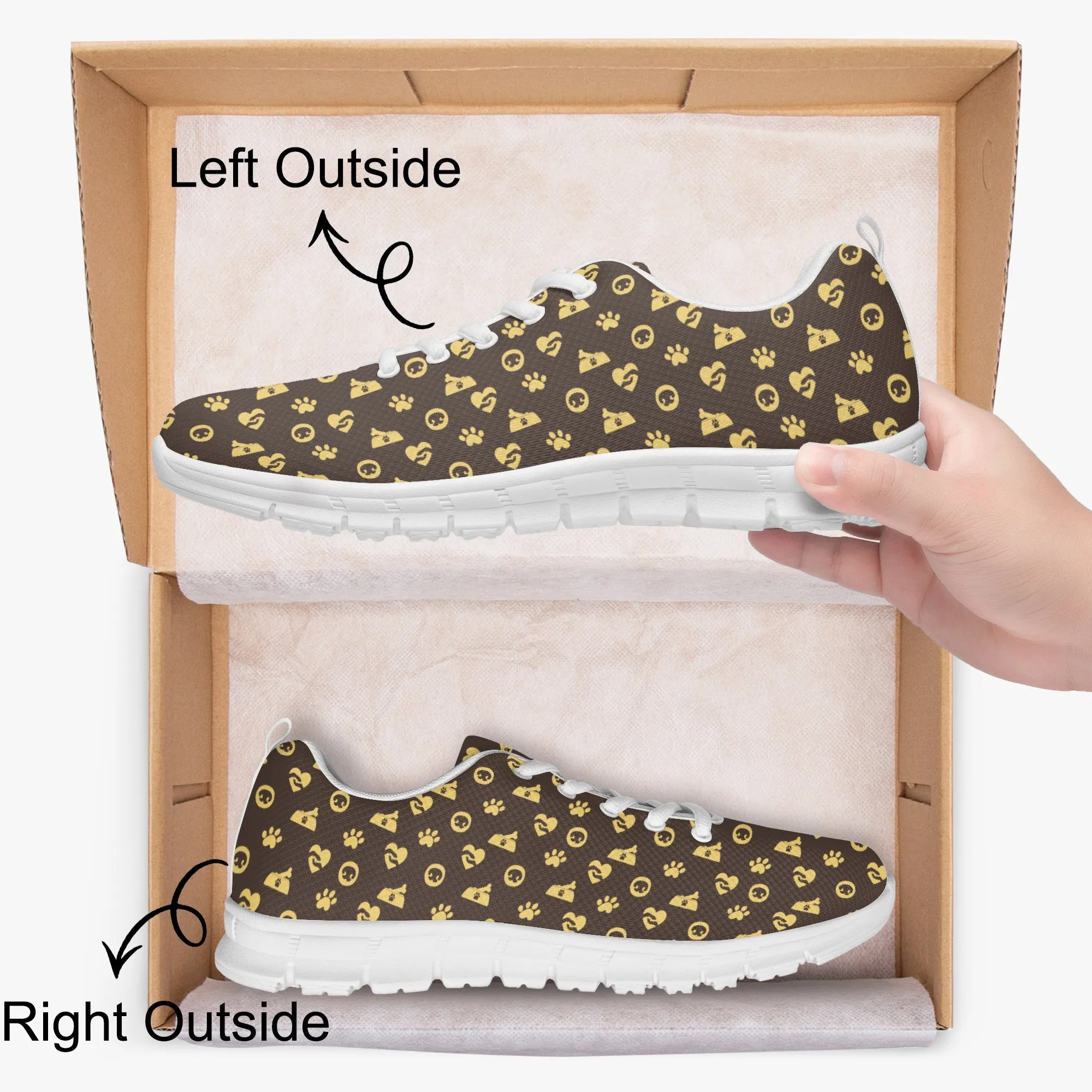 Luxury Paw Print Sneakers for Men Women, Running Shoes For Dog Lovers
