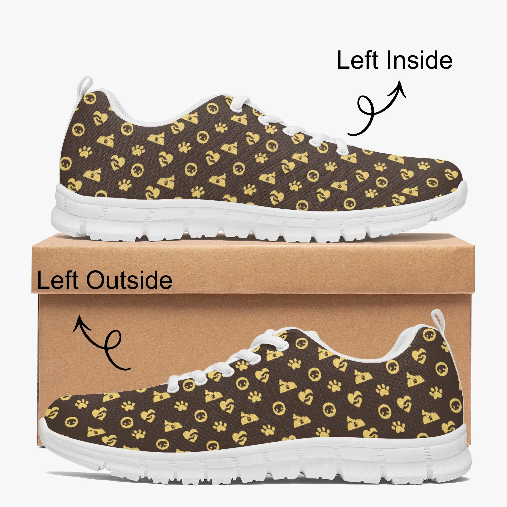 Luxury Paw Print Sneakers for Men Women, Running Shoes For Dog Lovers