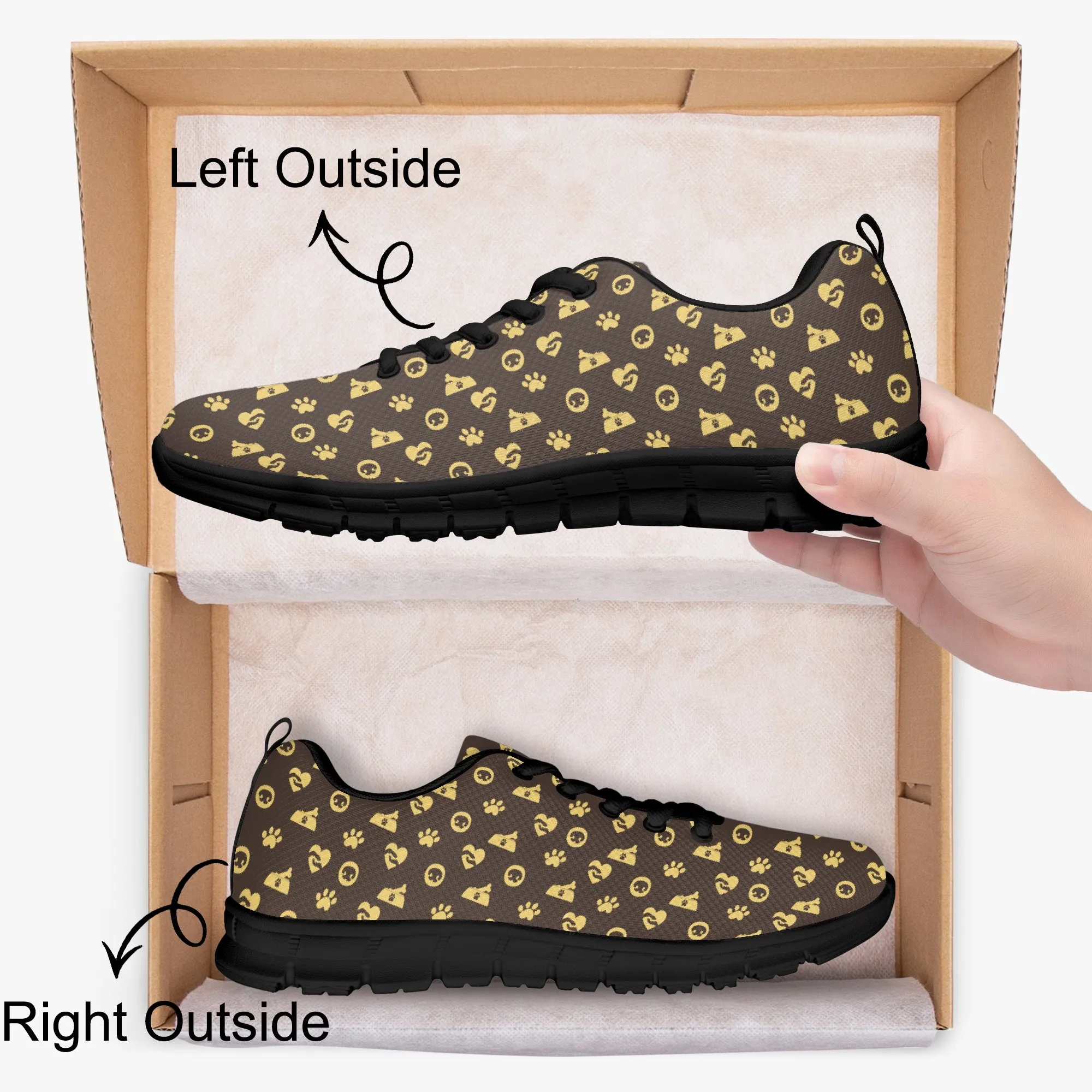 Luxury Paw Print Sneakers for Men Women, Running Shoes For Dog Lovers