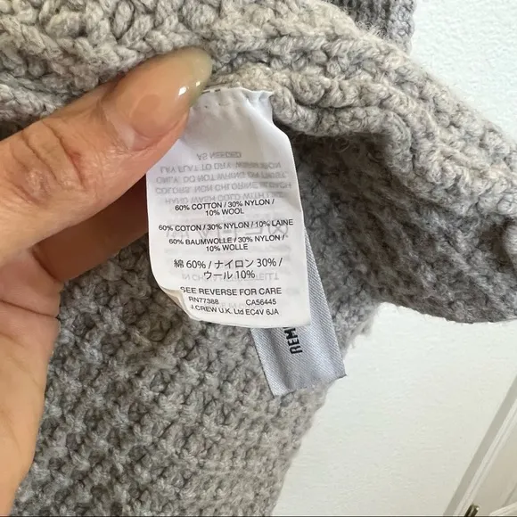 Madewell- Grey Chunky Wafflestitch Wool Blend Cardigan- XXS