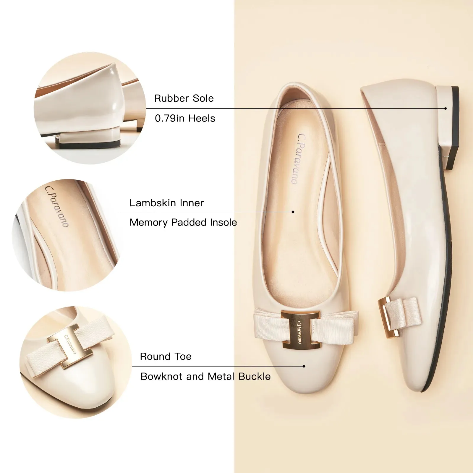 Metal Buckle bow Flats (Anita)social