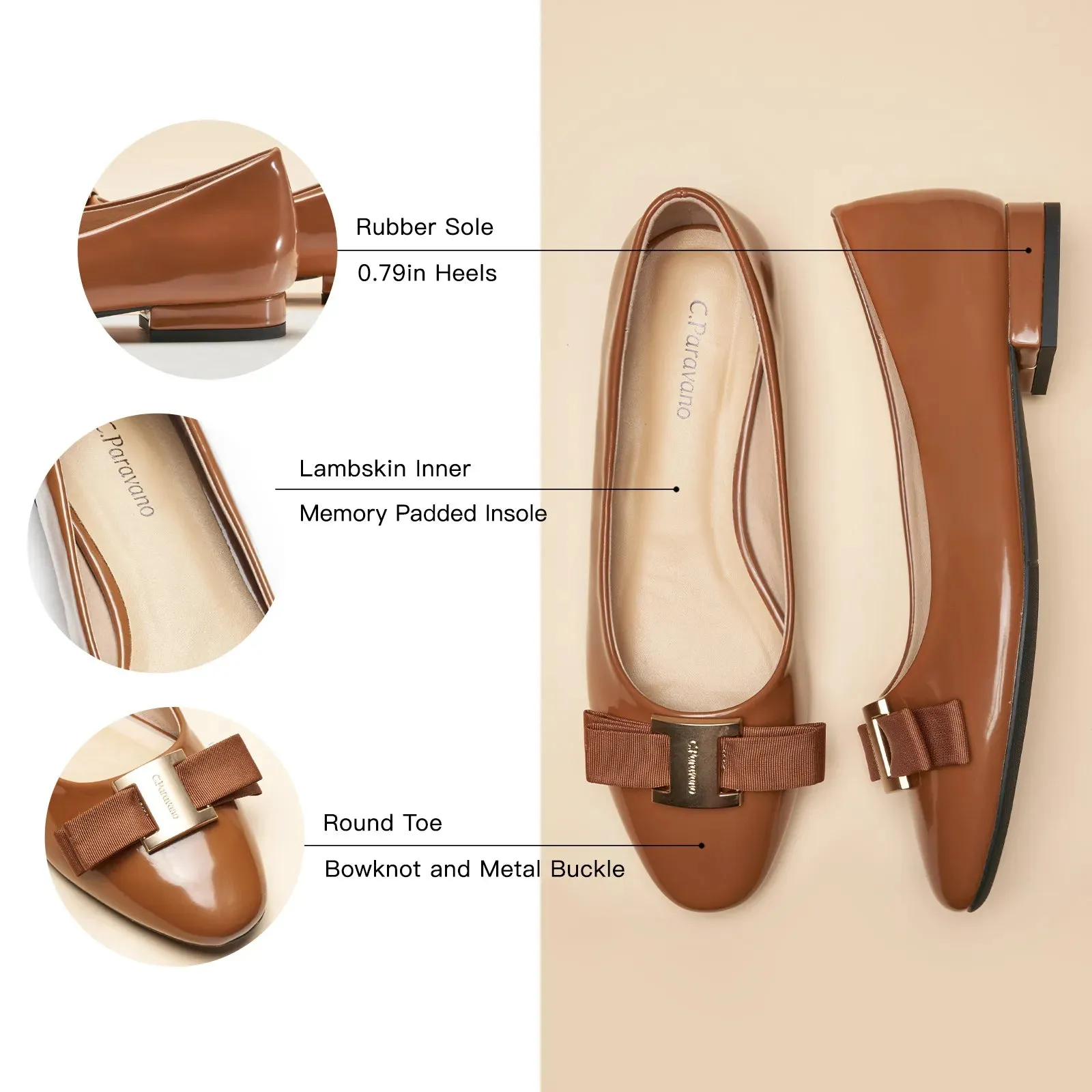 Metal Buckle bow Flats (Anita)social