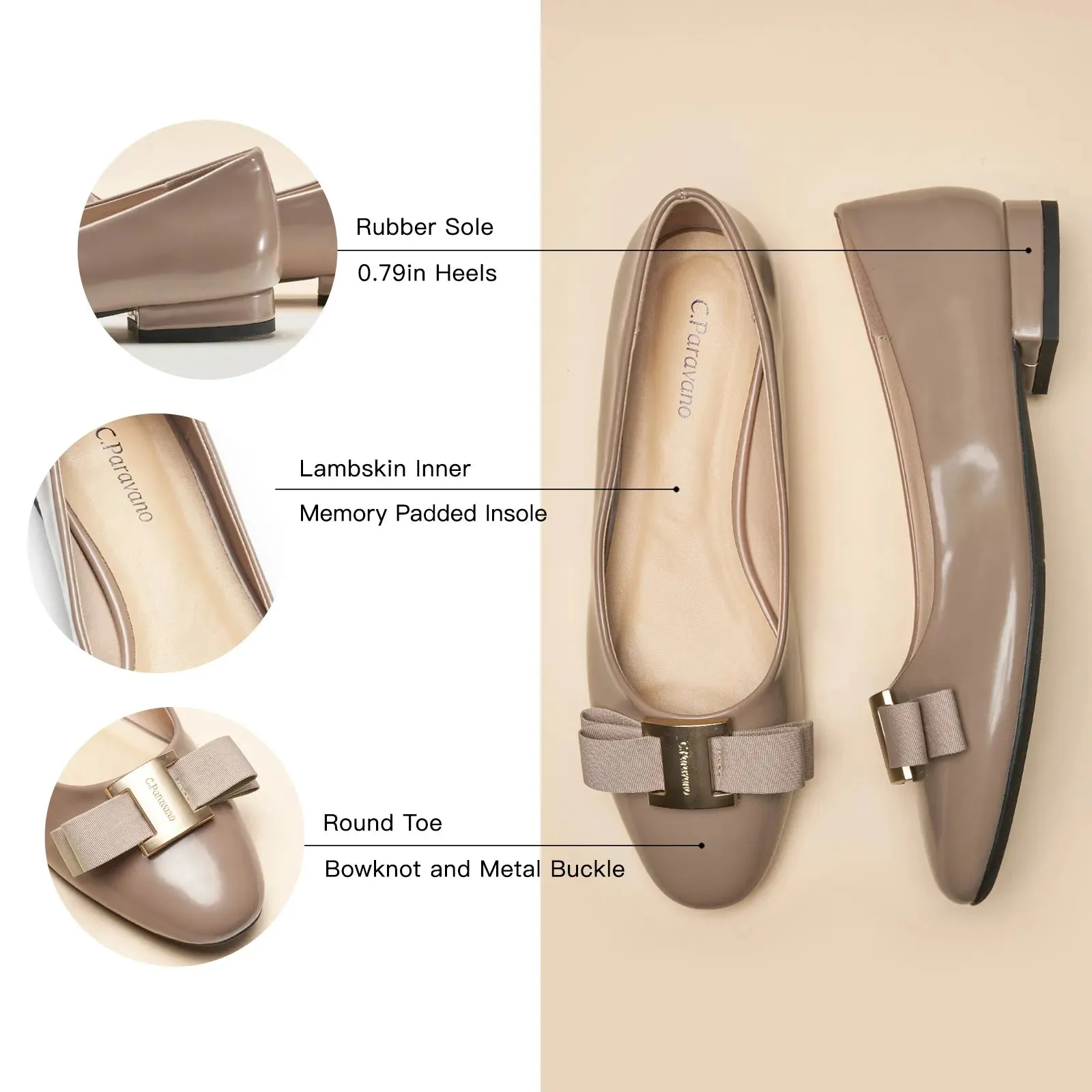 Metal Buckle bow Flats (Anita)social