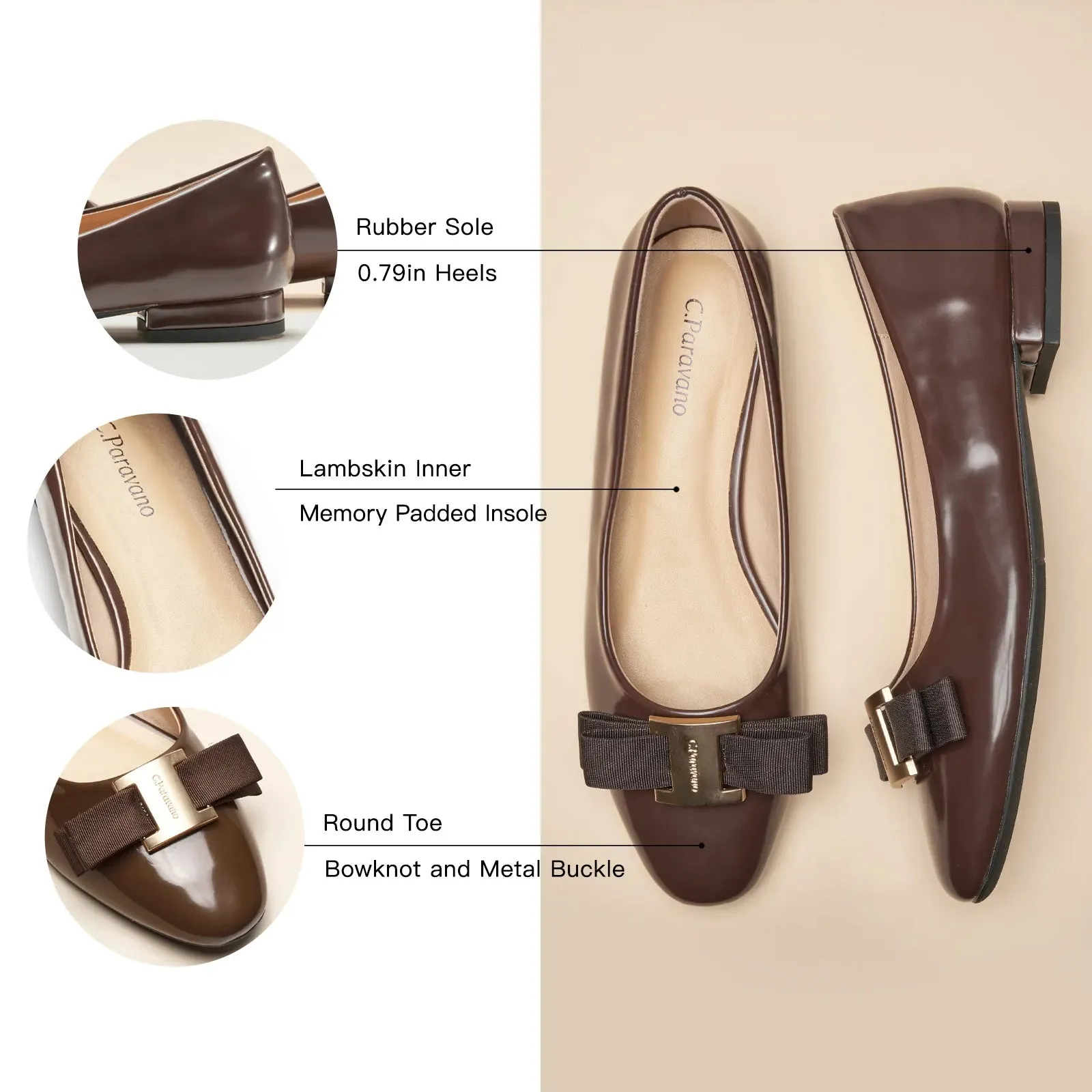Metal Buckle bow Flats (Anita)social