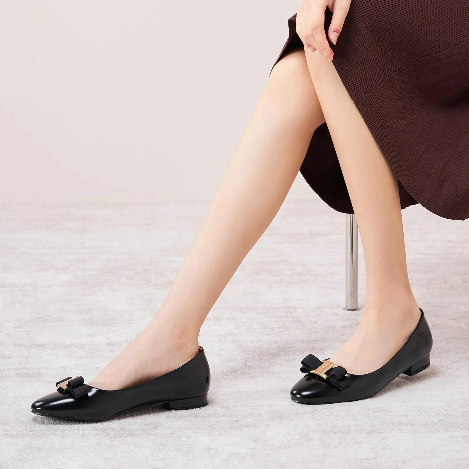 Metal Buckle bow Flats (Anita)social