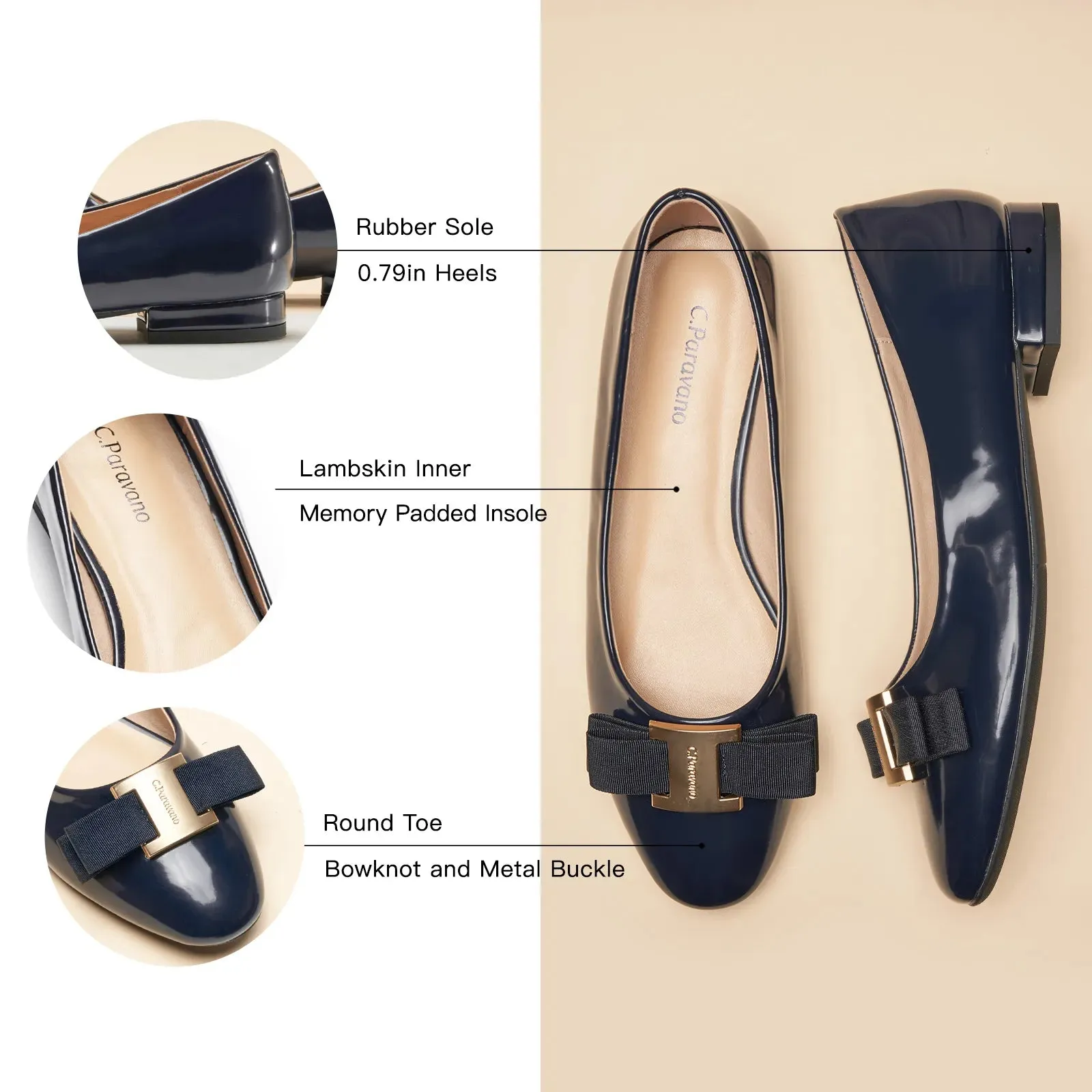 Metal Buckle bow Flats (Anita)social