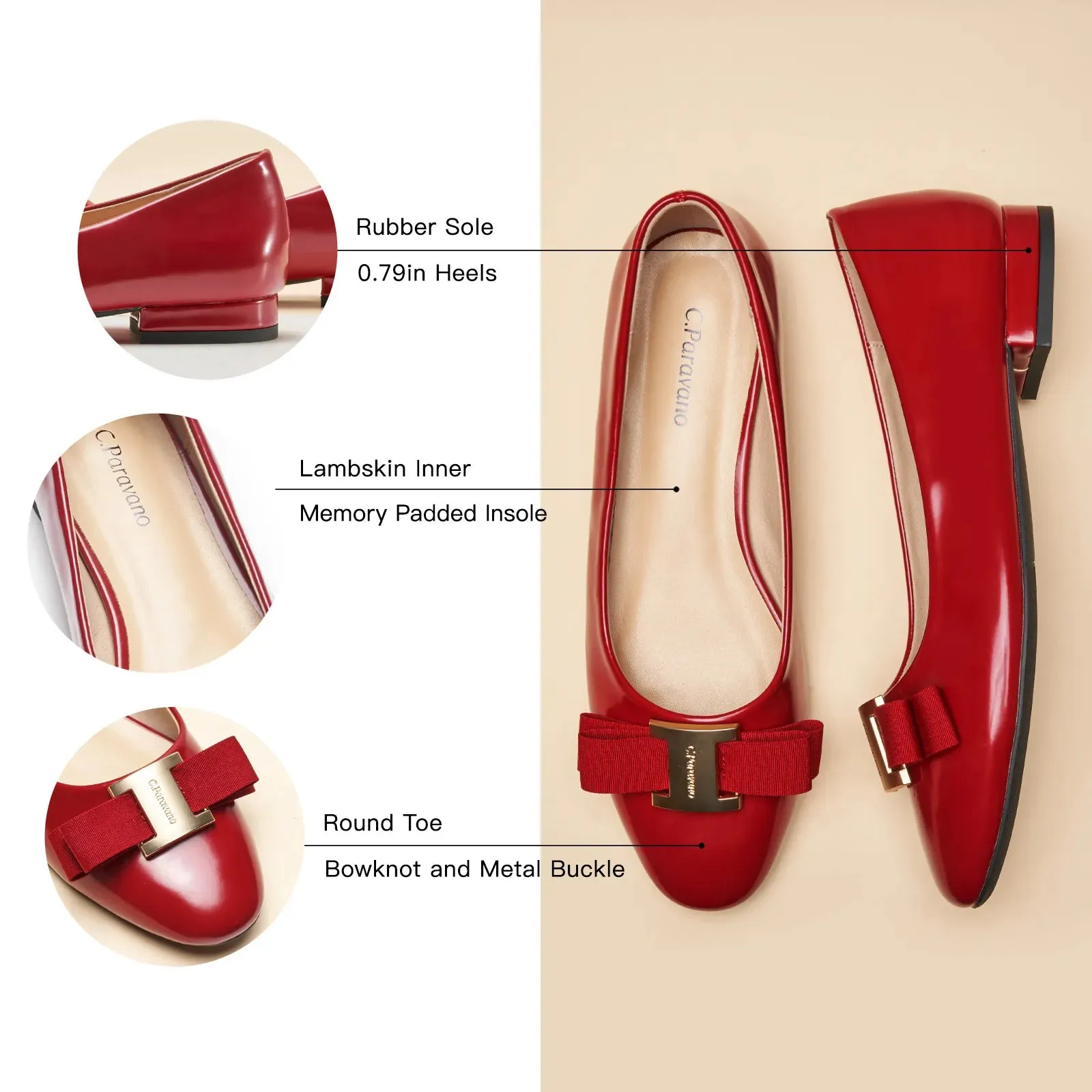 Metal Buckle bow Flats (Anita)social