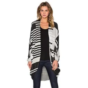 Michael Lauren Easton Cocoon Cardigan, Geo Print, One Size Fits Most