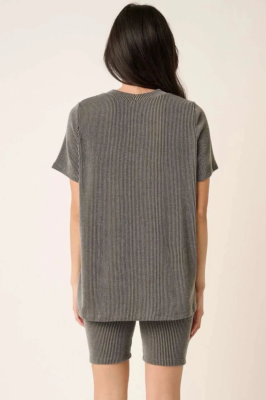 Mittoshop Rib Knit T-Shirt and Biker Short Set