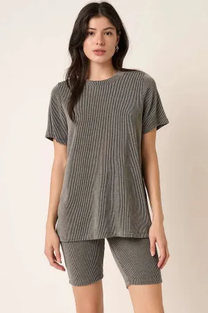Mittoshop Rib Knit T-Shirt and Biker Short Set