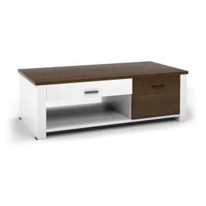 Modern Coffee Table with Front Back Drawers and Compartments for Living Room - C