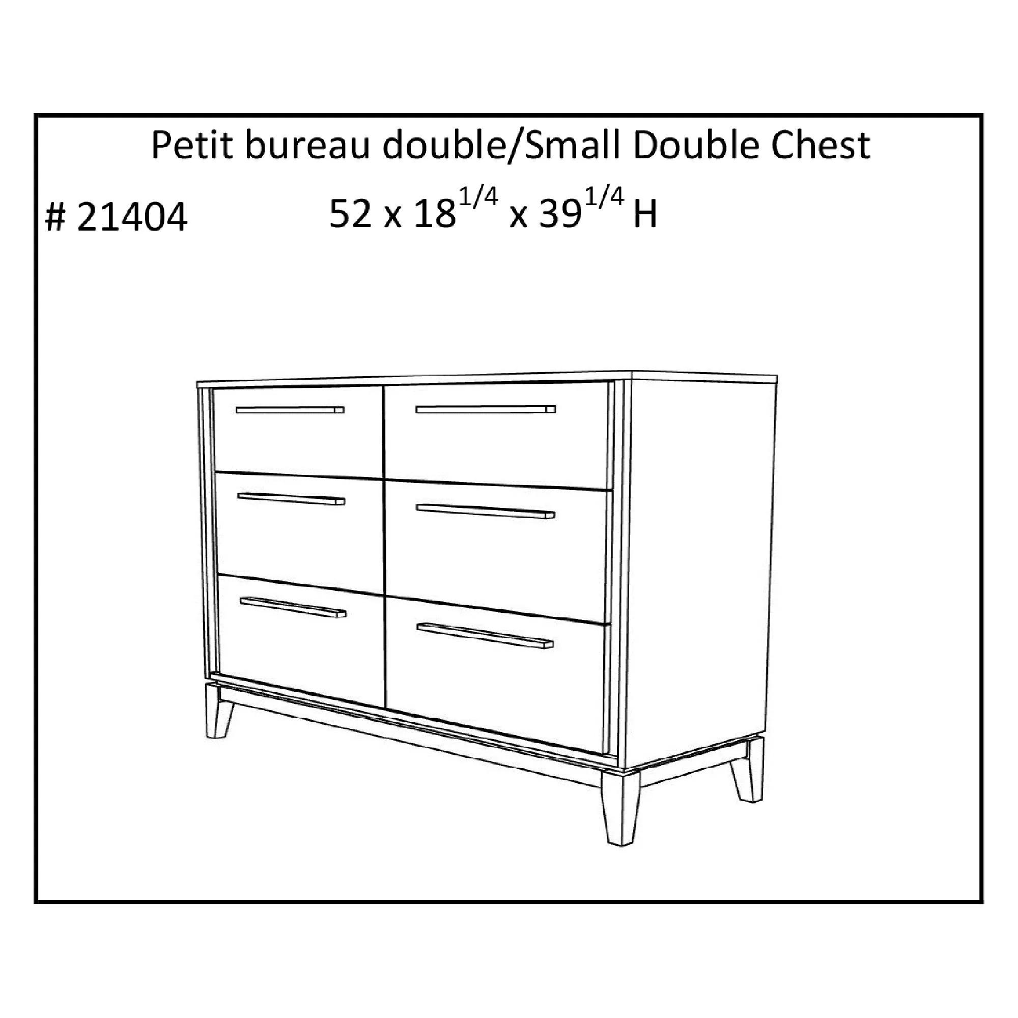 Moderna 6 drawers small double chest office storage organization, dark grey & white