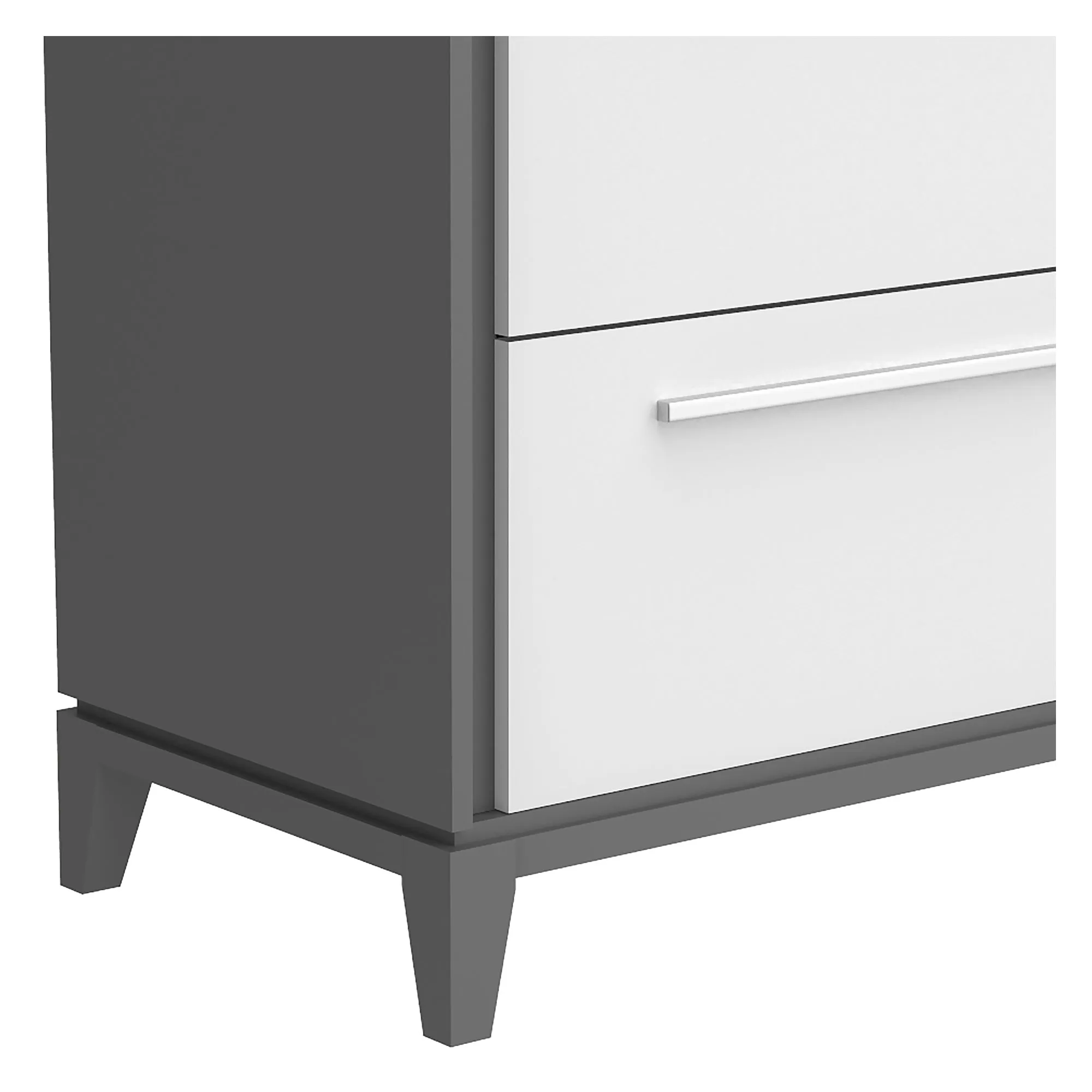 Moderna 6 drawers small double chest office storage organization, dark grey & white