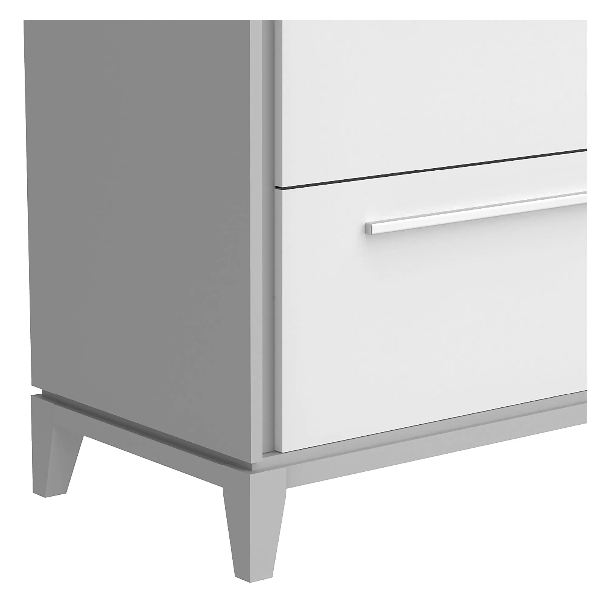 Moderna 6 drawers small double chest office storage organization, grey & white