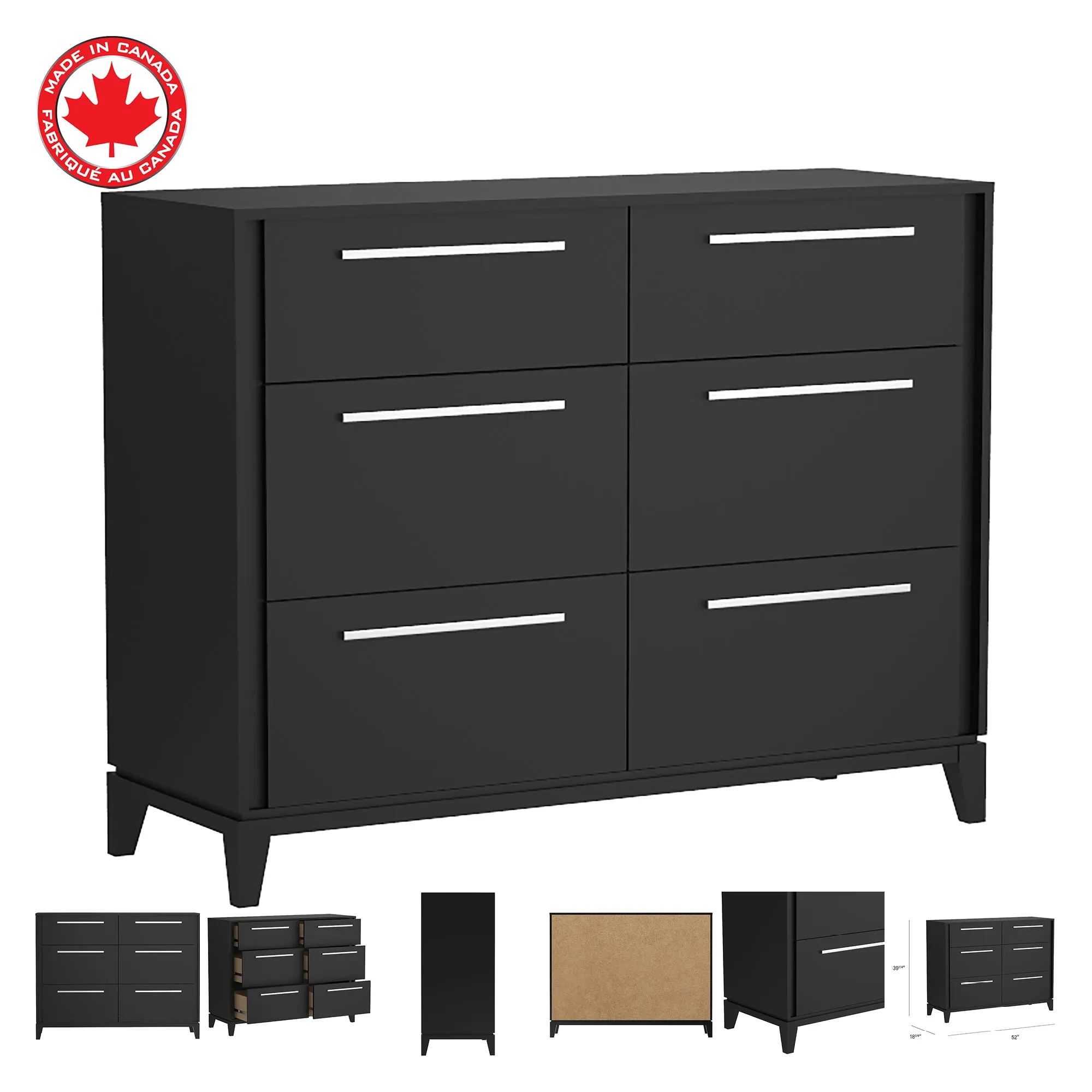 Moderna 6 drawers small double chest office storage organization, java