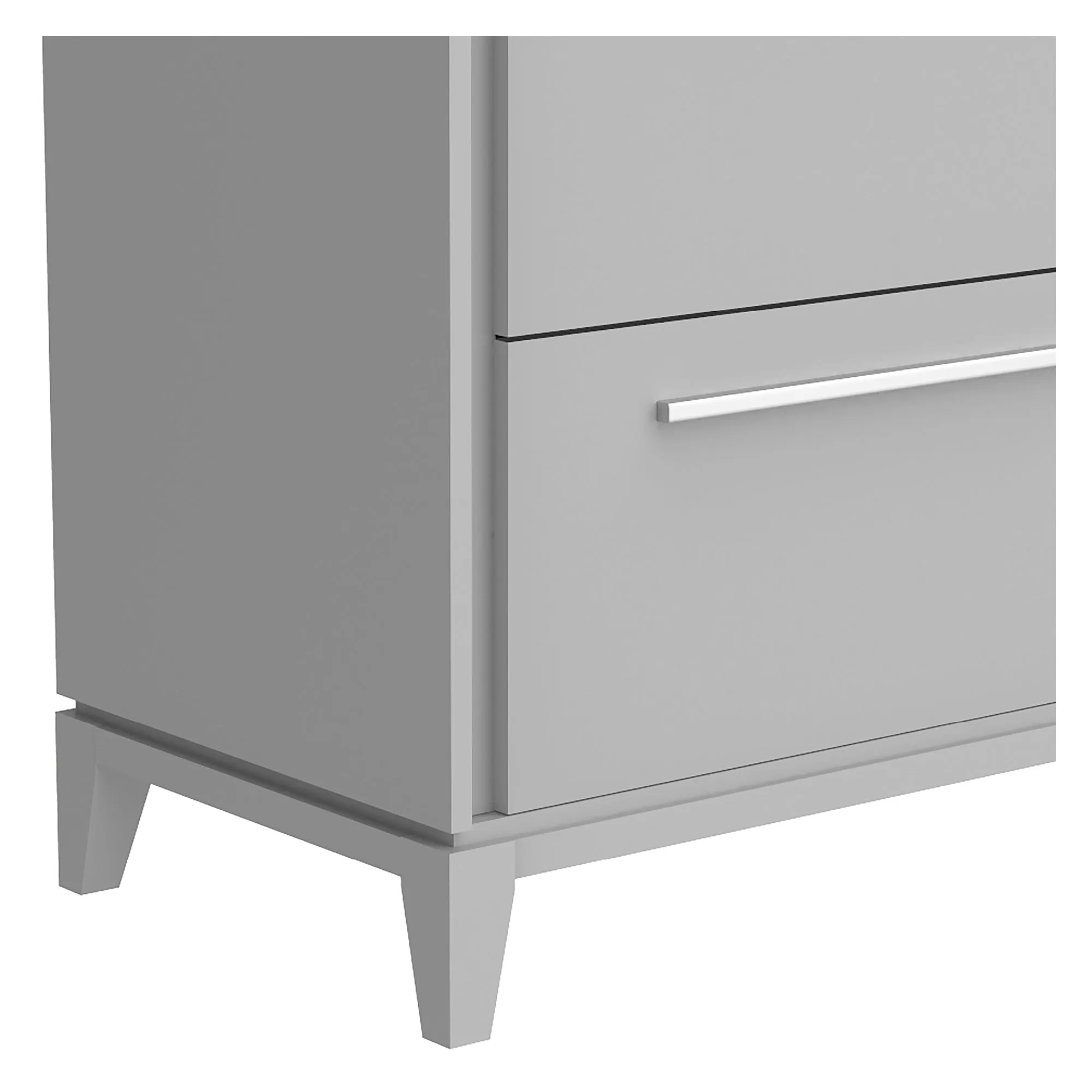 Moderna 6 drawers small double chest office storage organization, light grey
