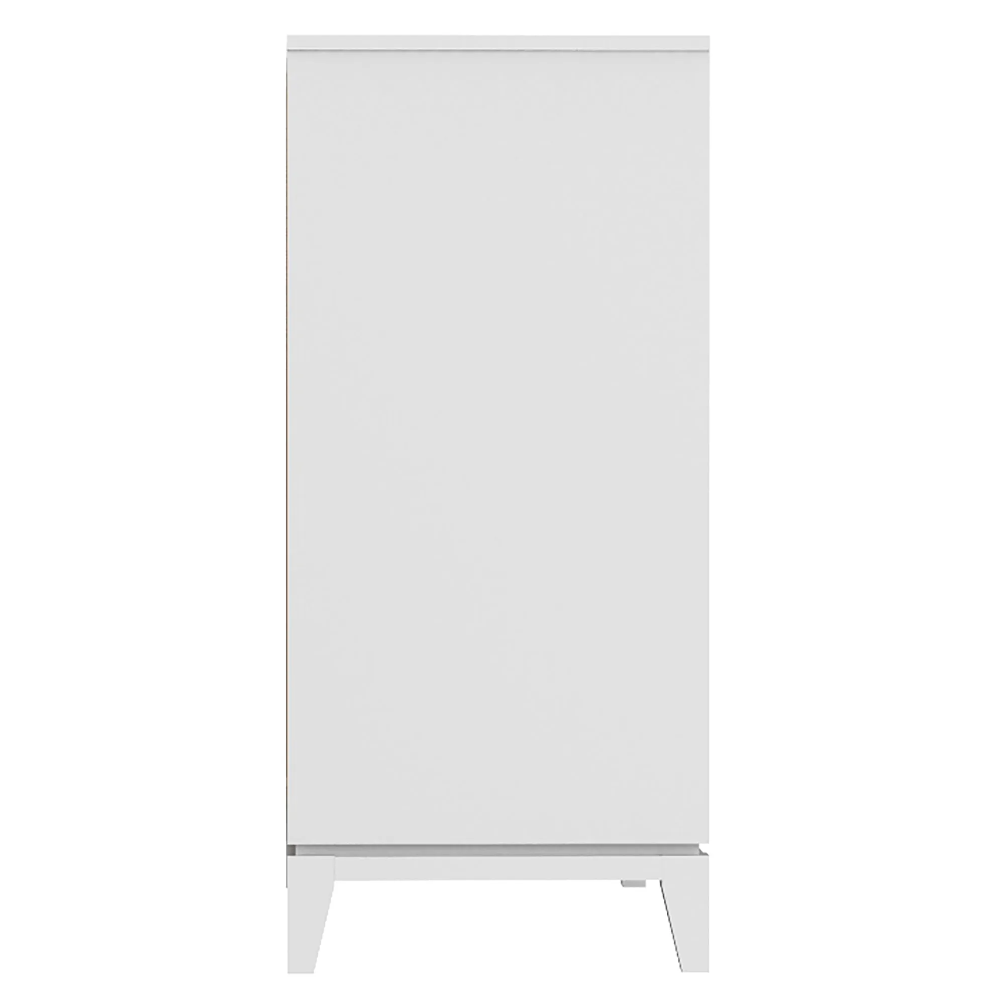 Moderna 6 drawers small double chest office storage organization, white & walnut