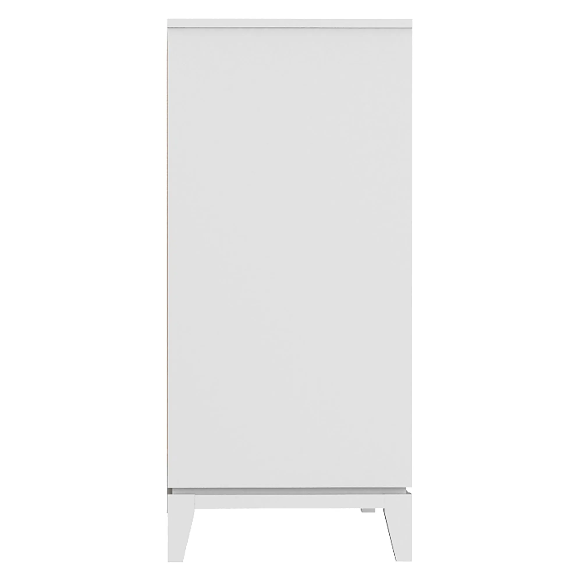 Moderna 6 drawers small double chest office storage organization, white & wood burn