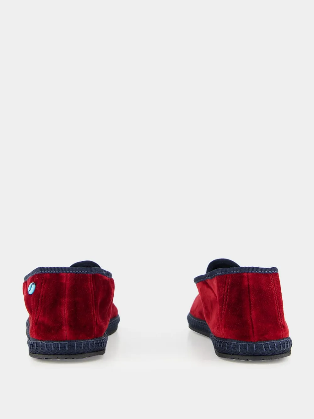 Modigliani Bicolore Flats in Bordeaux Sipario and Blue Velvet