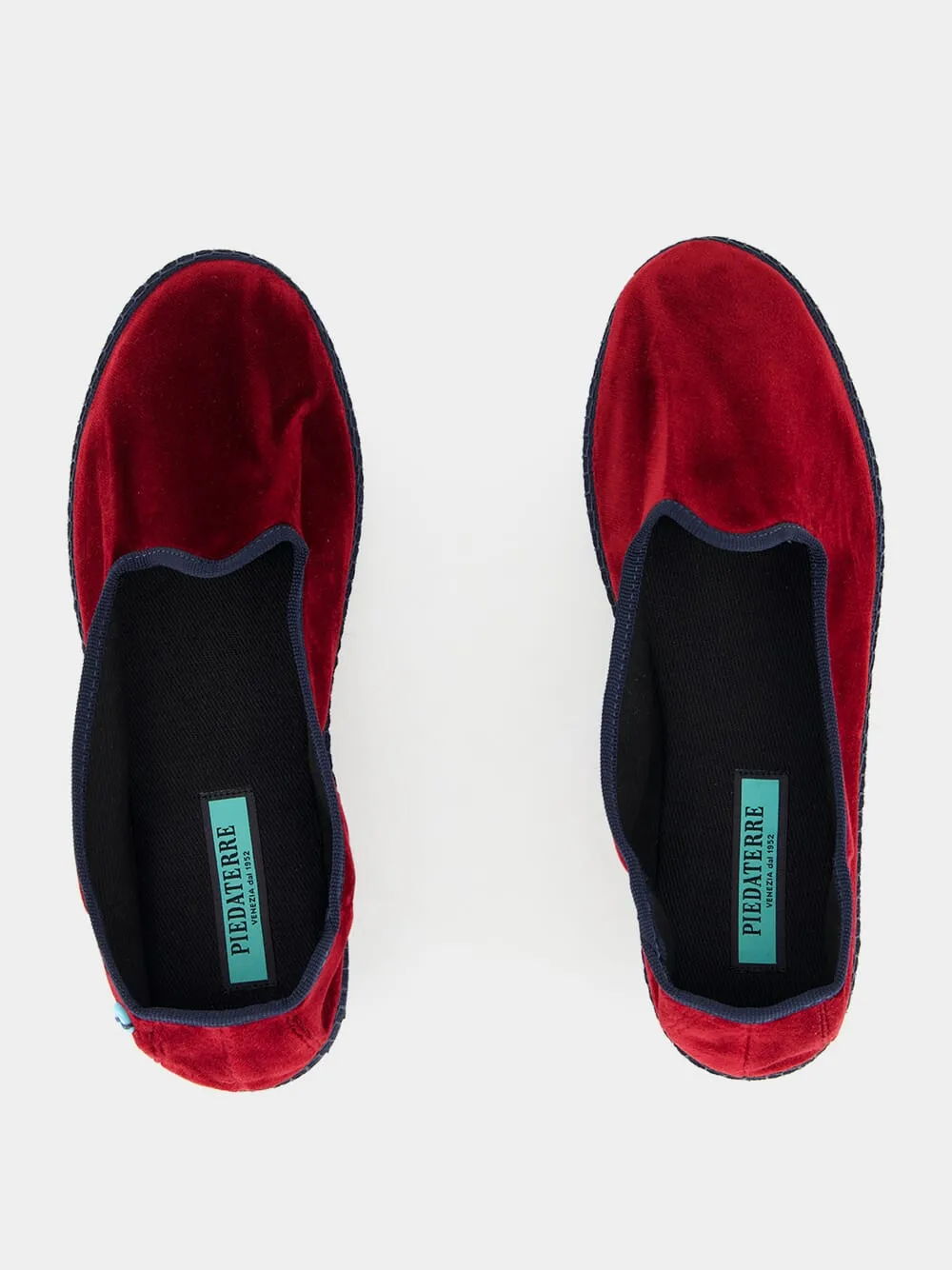 Modigliani Bicolore Flats in Bordeaux Sipario and Blue Velvet