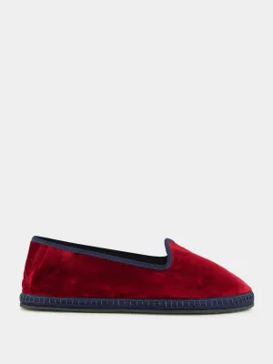 Modigliani Bicolore Flats in Bordeaux Sipario and Blue Velvet
