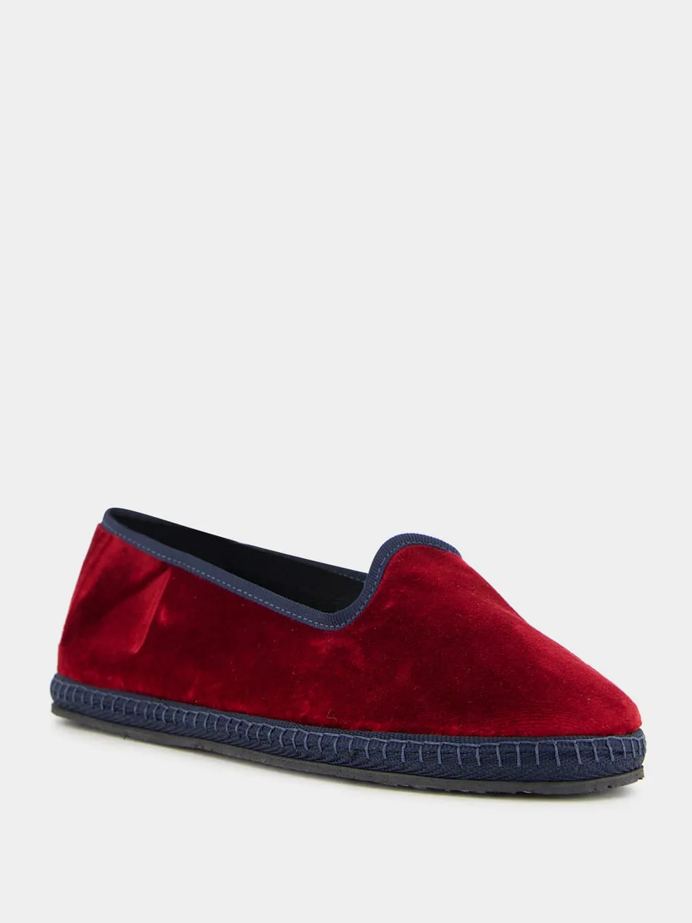 Modigliani Bicolore Flats in Bordeaux Sipario and Blue Velvet