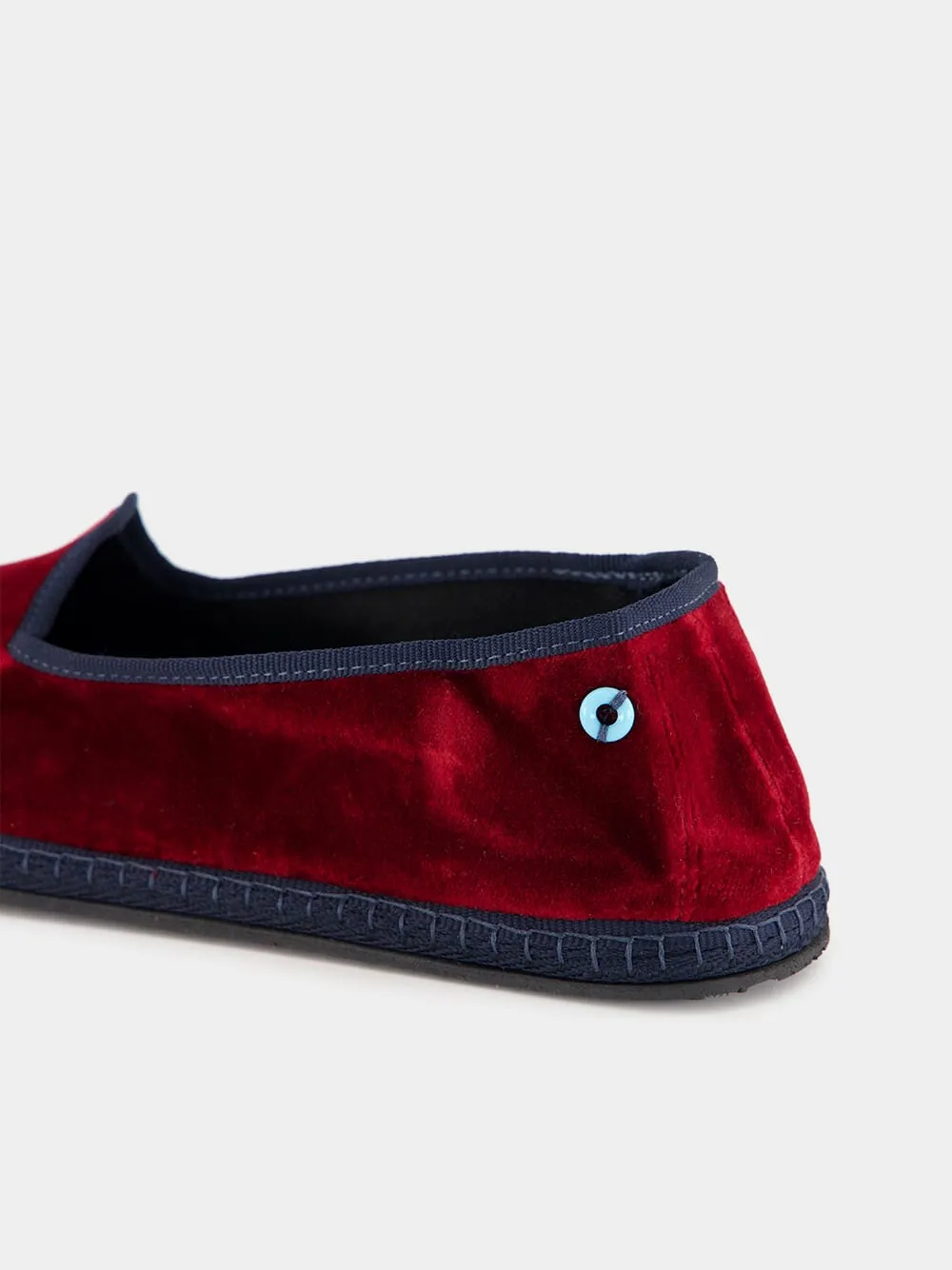 Modigliani Bicolore Flats in Bordeaux Sipario and Blue Velvet