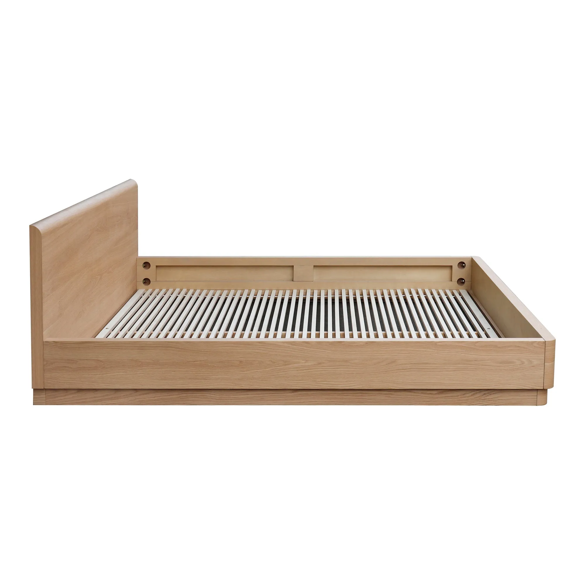 Moe's Home Collection Round Off Light Oak Brown King Bed