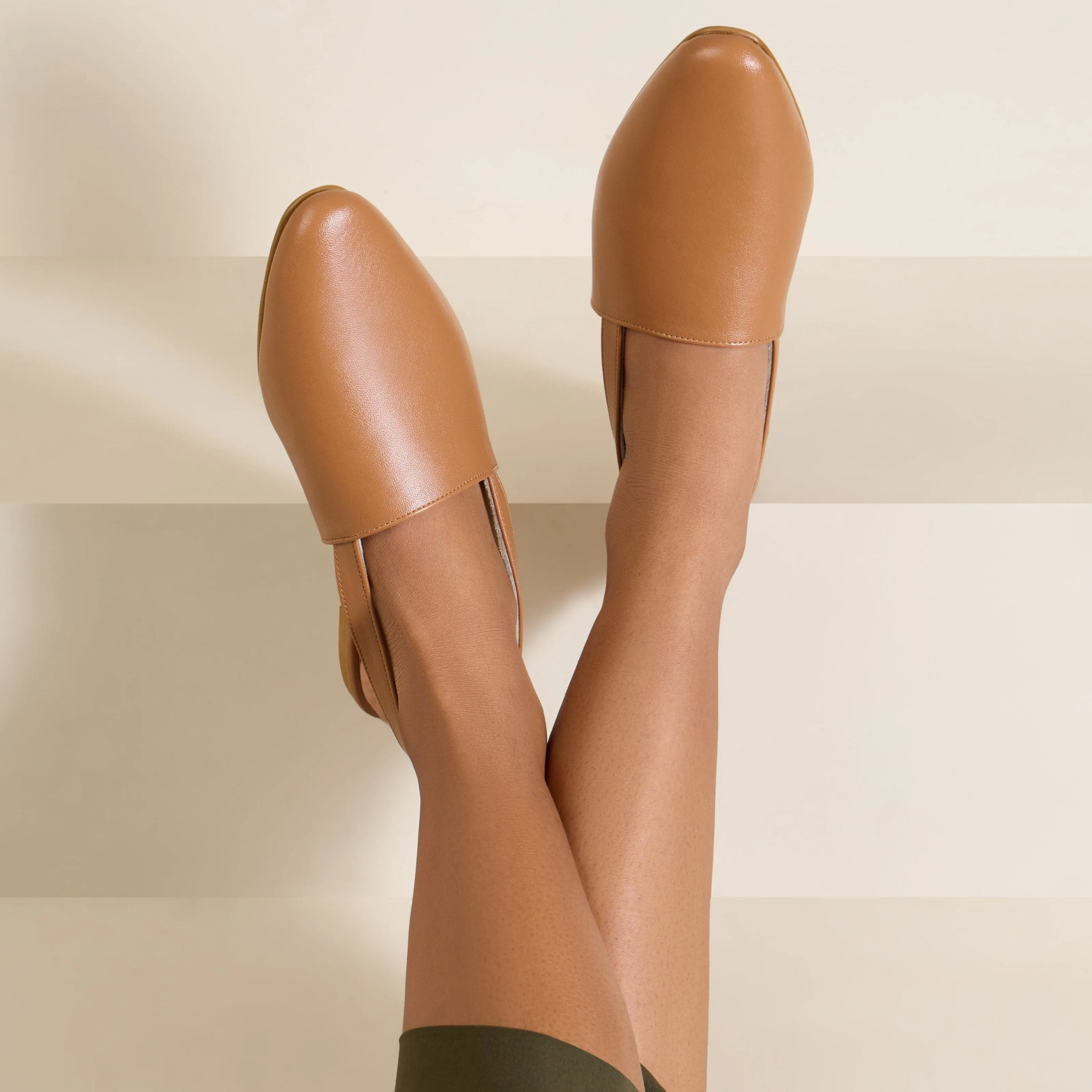 Monaze Tan Flat Sandals For Women