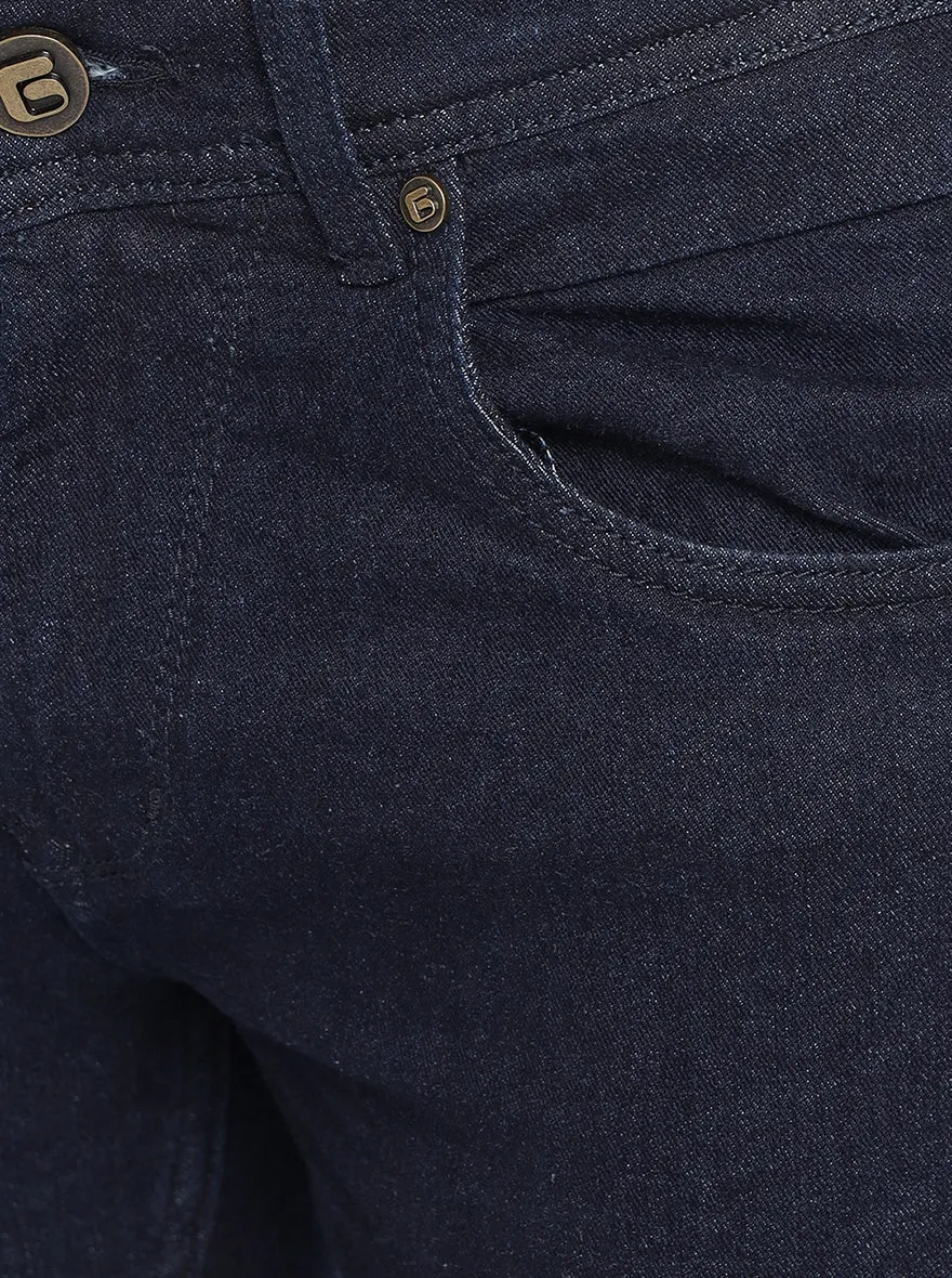 Mood Indigo Blue Washed Straight Fit Jeans | Greenfibre
