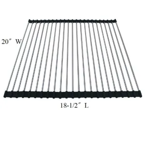 Multipurpose Dish Drying Rack, Stainless Steel Over The Sink Roll up Dish Drying Rack, Black 20"W X 18.5"L