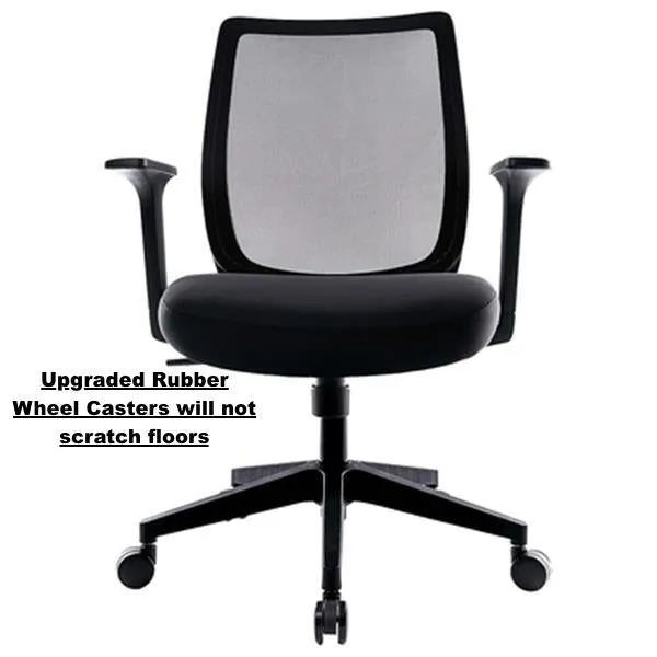 New fully assembled with upgraded wheel casters that will not scratch your floors! Union & Scale Essentials Mesh Back Fabric Task Chair - Black! Retails $200  with wheel upgrades! Retails $200  with wheel upgrades!