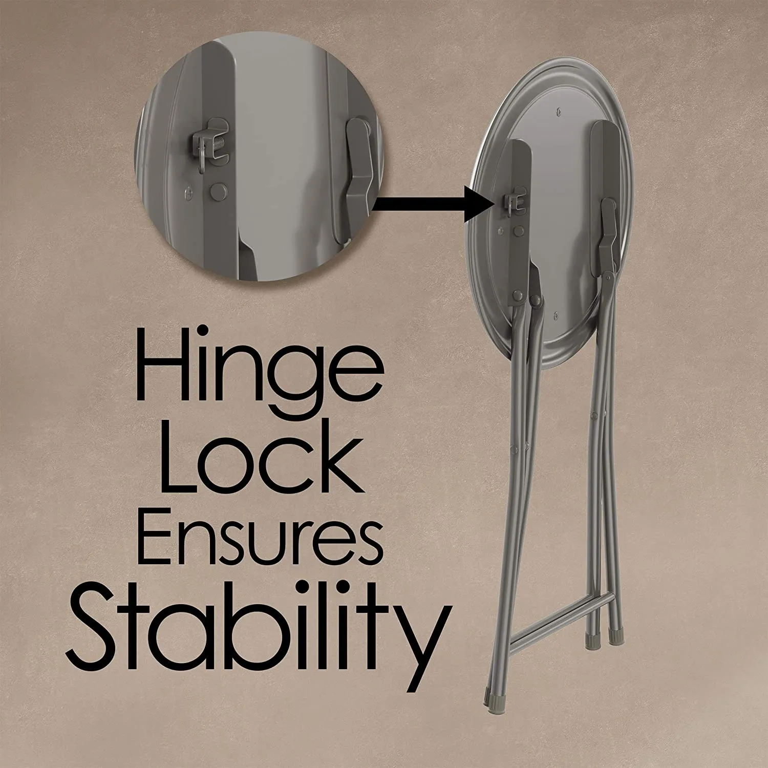 New Trademark Home 82-7879-WH Folding Heavy Duty 18" Collapsible Padded Round Stool (White), 300 Lb weight capacity!