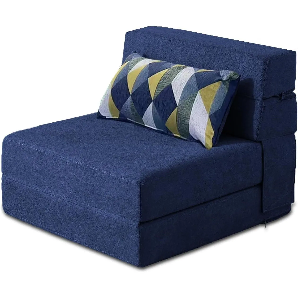 Nigoone Folding Sofa Bed with Pillow Memory Foam Convertible Sleeper Chair Bed Couch Futon Lazy for Living Room/Home Office/Guest Beds/Apartment/Upstairs Loft,Single Size,Dark Blue