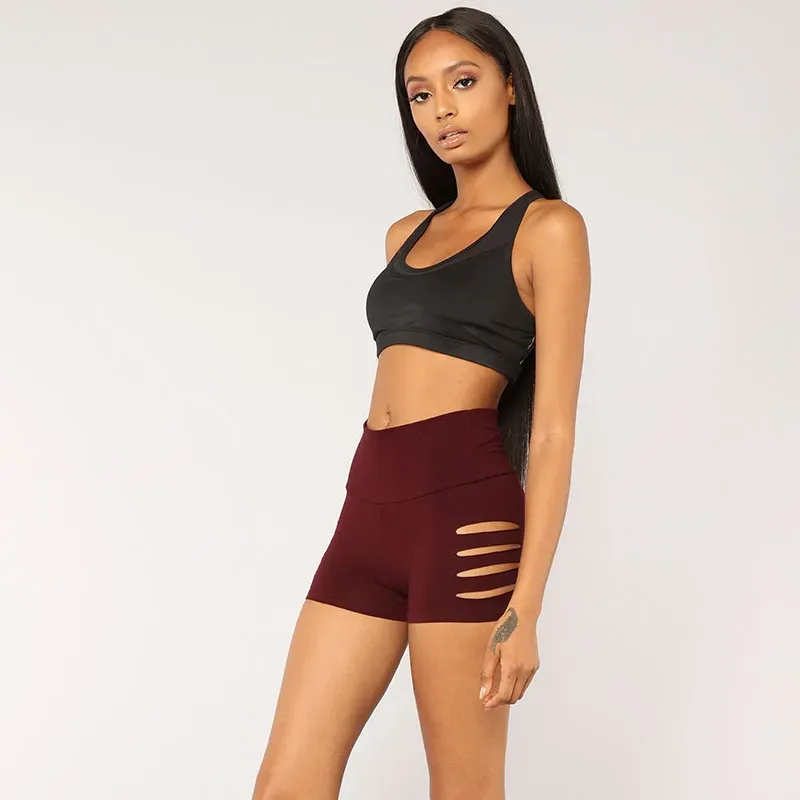Nikki High-Rise Cutout Stretch Booty Shorts
