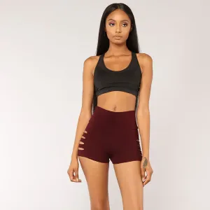 Nikki High-Rise Cutout Stretch Booty Shorts