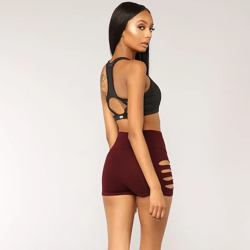 Nikki High-Rise Cutout Stretch Booty Shorts