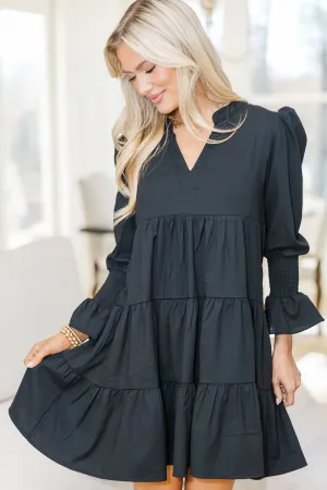 NURSING COLLECTION: In Your Happy Place Black Dress
