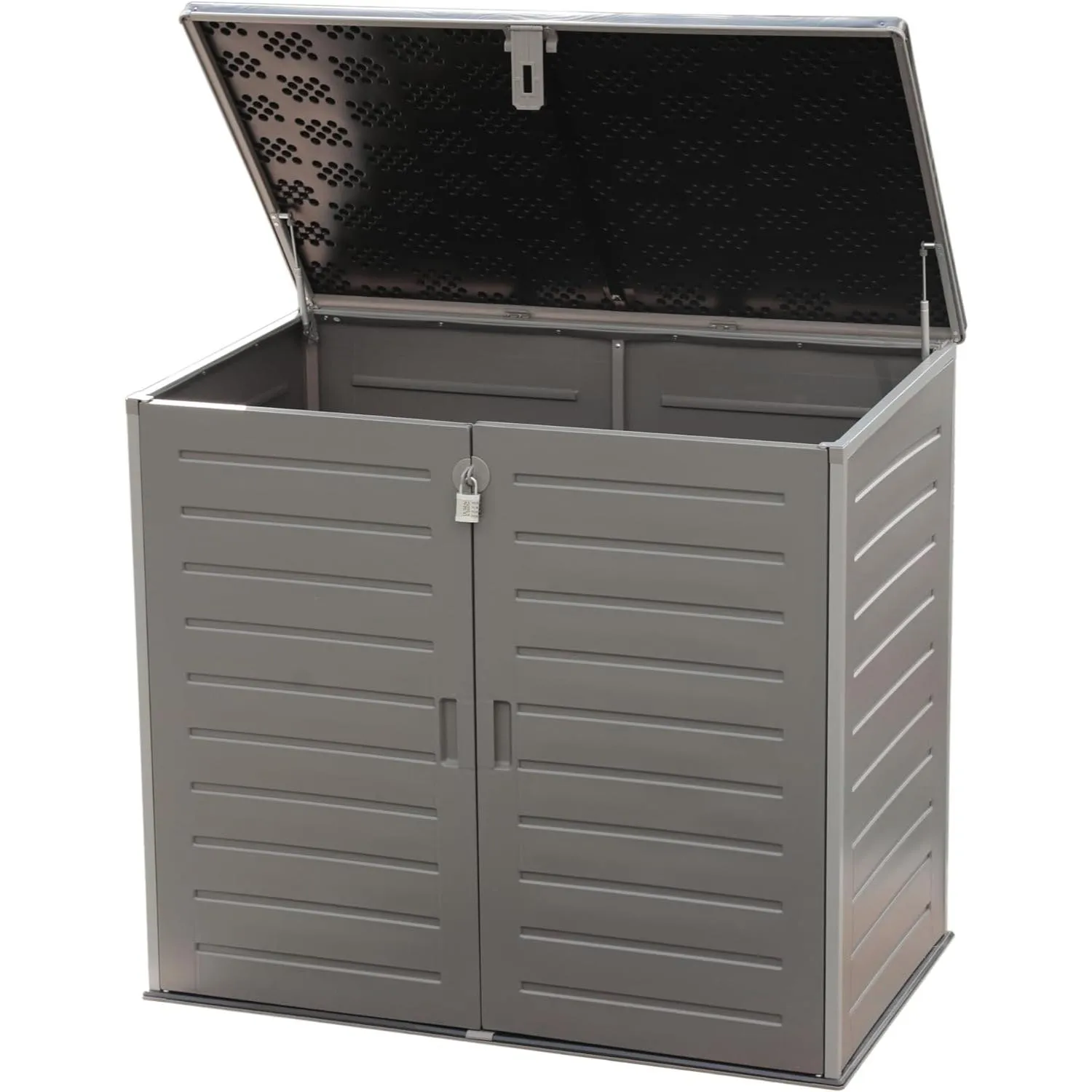 Olsen & Smith MASSIVE Capacity 1170L Outdoor Garden Storage Box Plastic Shed Garbage - Weatherproof with Wood Effect