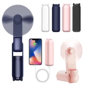 Portable Mini Handheld Fan with Power Bank! 🧣🌬️🌀🔋📱