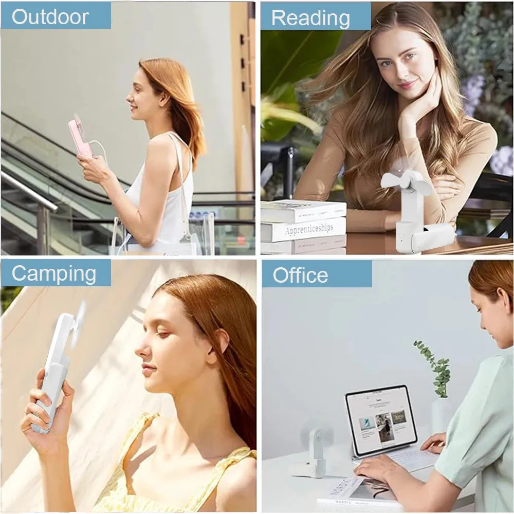 Portable Mini Handheld Fan with Power Bank! 🧣🌬️🌀🔋📱